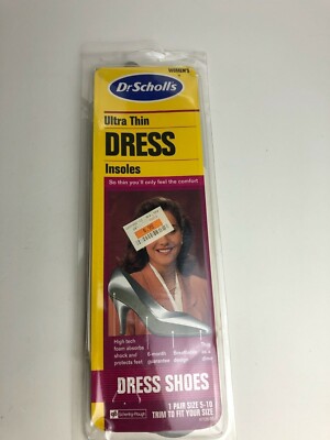 Vintage Women's Scholl's Ultra Thin Dress Insoles Trim to Fit Your Size  New