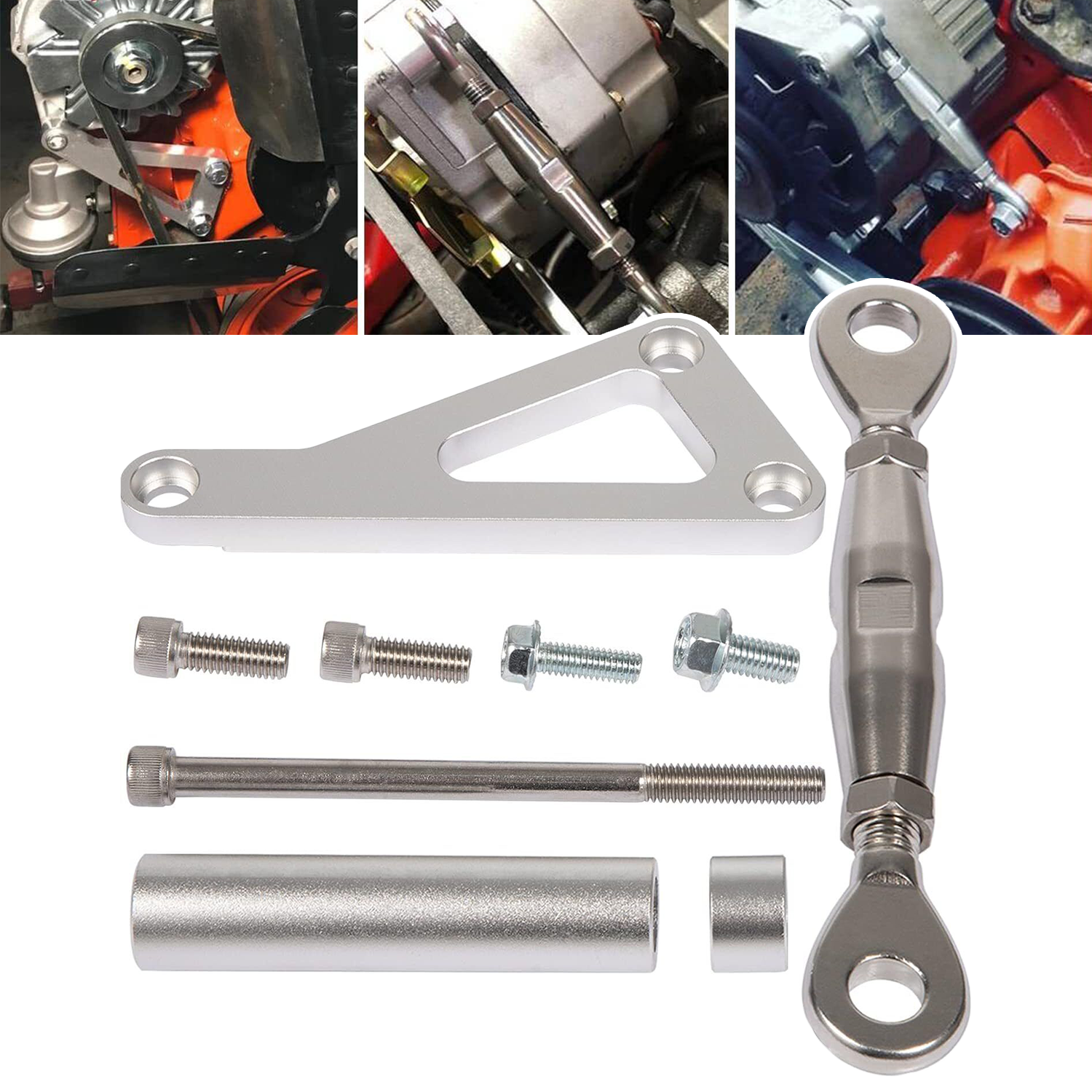 High-Performance Adjustable Billet Alternator Bracket Kit for Chevy SBC 305 350 5.7L Engines  