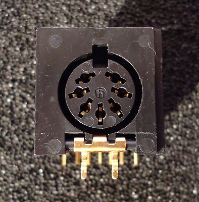 5Pcs, MAB 7 SH-L, DIN Jack Connector Female,  7pin PCB Socket, goldplated.