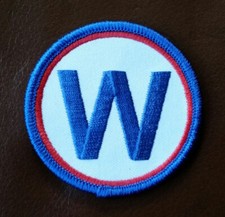New Chicago Cubs Win W 2 1/2 / 2.5 inch Iron on Patch W flag
