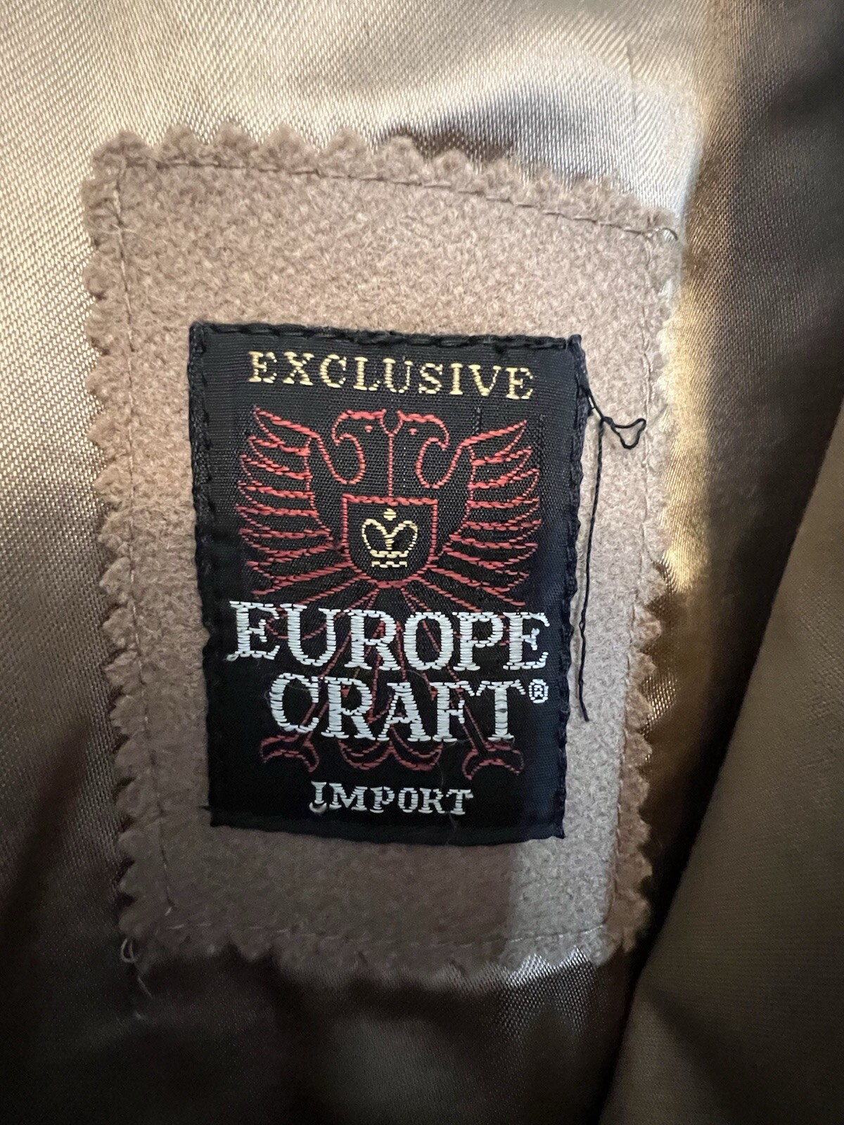 Vintage Europe Craft Trench Coat Tan Unisex Belt Very Heavy XL image 6