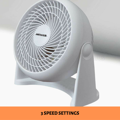 Heller Desk Fan 23cm Portable Wall Mount Adjustable Angle 3 Speed Fans New eBay
