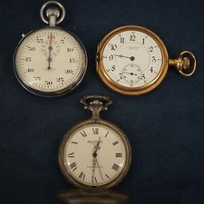 Lot of Three Pocket Watches for Parts/Repair- Free Shipping USA