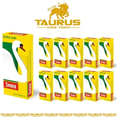 2400 x SWAN EXTRA SLIM Filter Tips Cigarette Tobacco Rolling Smoking UK FREE P&P