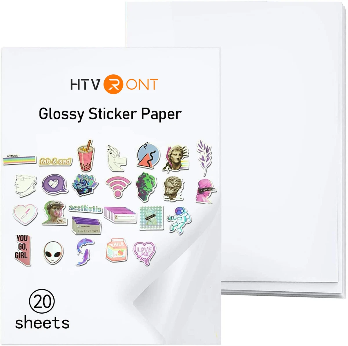 20 Printable Vinyl Sticker Paper Waterproof Glossy White Inkjet Laser  Cricut | eBay