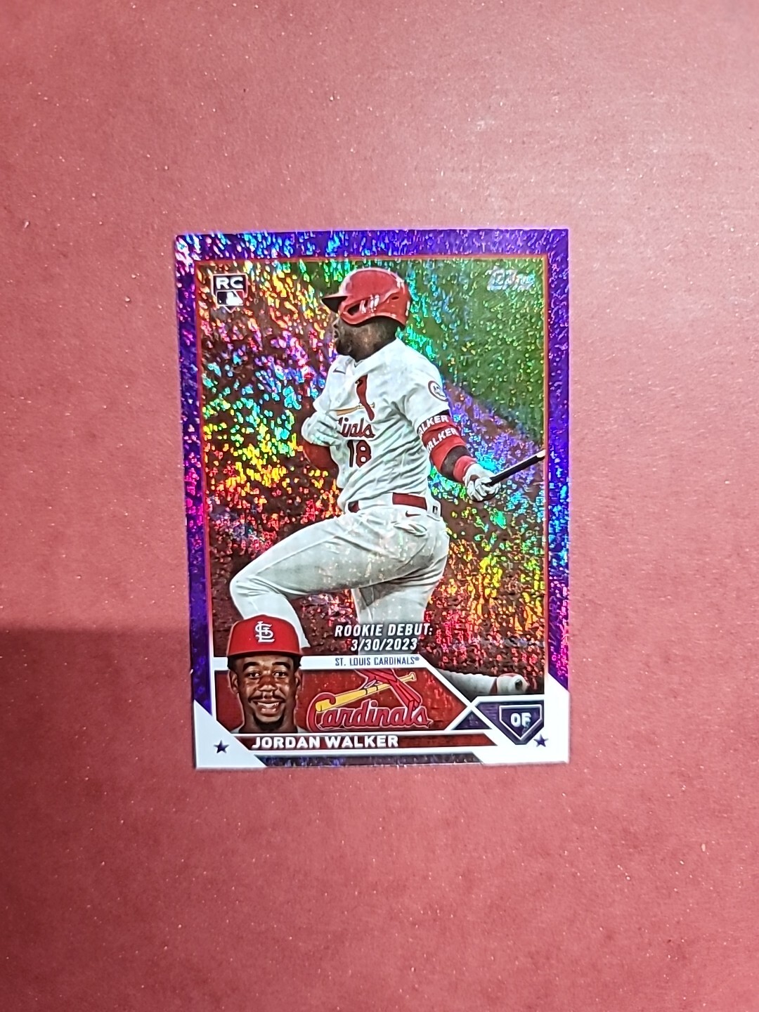 2023 Topps Update Jordan Walker Purple Foil Rookie Debut RC #/799 Cardinals