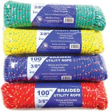 Braided Utility Rope 3/8" x 100' Assorted Colors