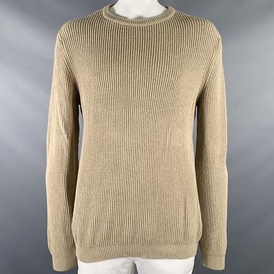 NEIMAN MARCUS Größe XL Beige Strick Baumwolle Rundhals Pullover