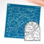 Clouds Silkscreen Stencil For Polymer Clay | Japanese Inspired Pattern 10x10cm