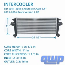 Turbo Intercooler Charger Air Intercooler For Chevy Chevrolet Cruze Buick Verano