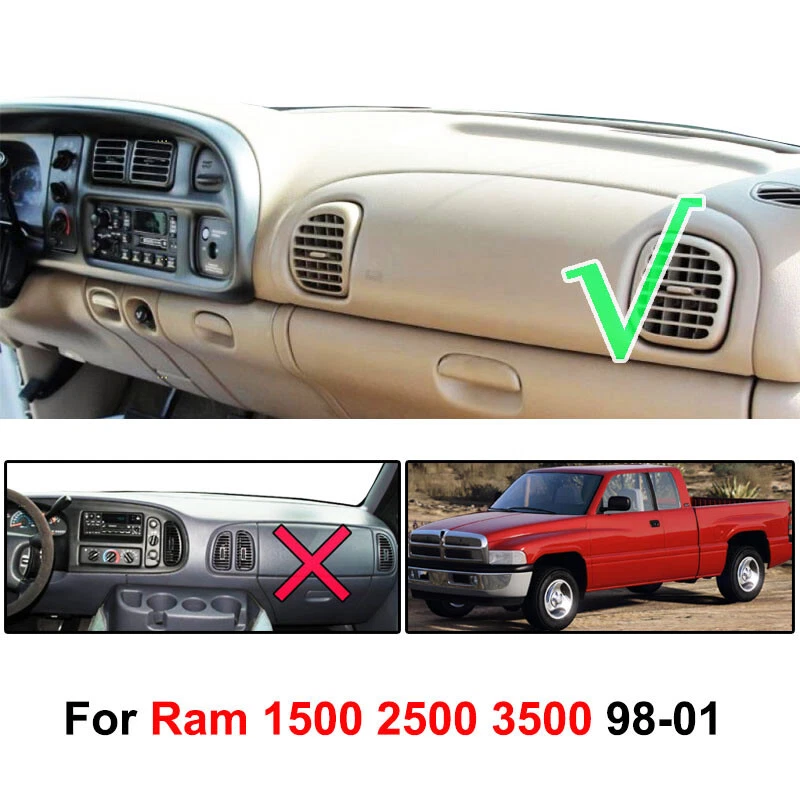 Dashmat For Dodge RAM 1500 2500 3500 1998-2001 Dash Cover Dashboard Mat Carpet - Image 2 of 4