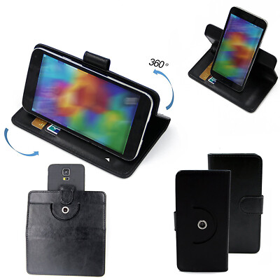 Housse Flip Cover Pour HiSense A5 - Coque Fleur Wallet Noire (K-S-Trade)