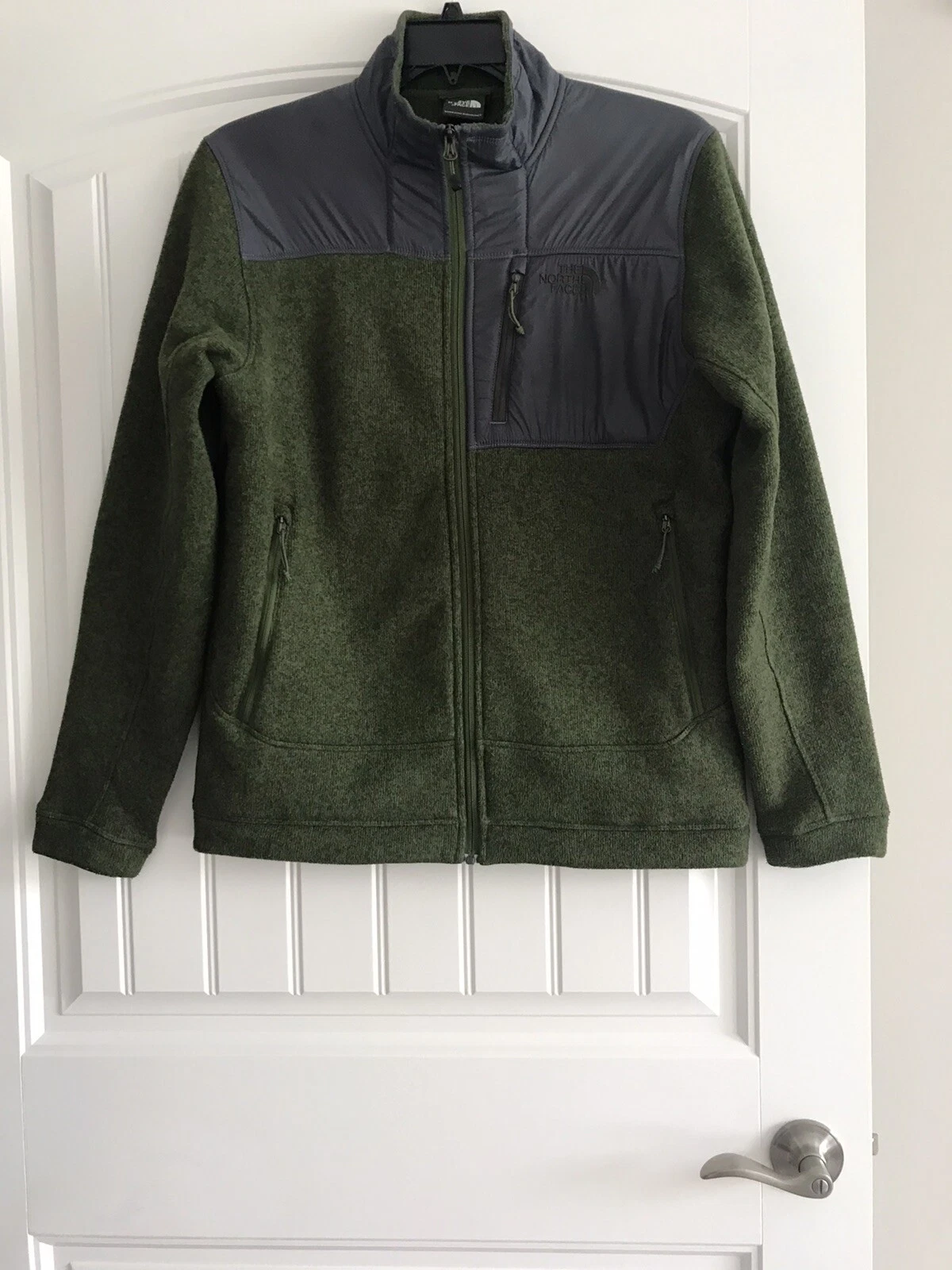 THE NORTH FACE POLYESTER NYLON FLEECE FULL ZIP POCKETS MEN'S JACKET SIZE M/M