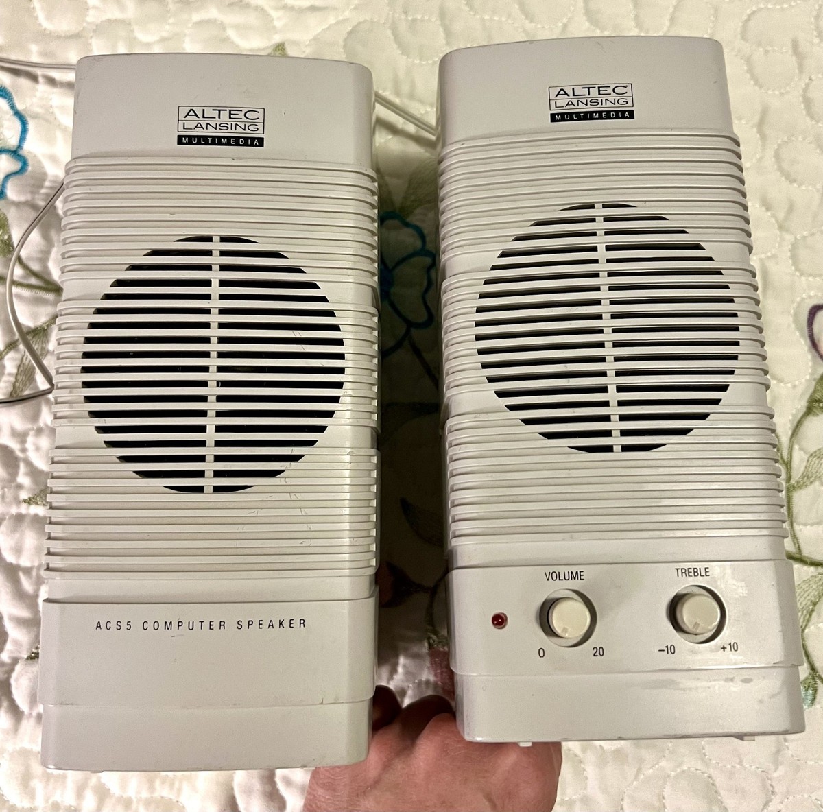 VTG 90s Altec Lansing Multimedia ACS5 Wired Computer Speaker Set