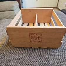 Vtg Napa Valley 60 CD Wood Storage Box/crate Rack Holder Made In USA 12x11x5.5"