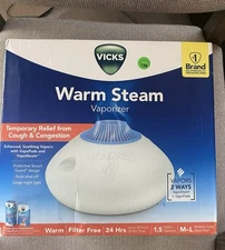 Vicks Warm Steam  Humidifier, 600 sq ft, White,