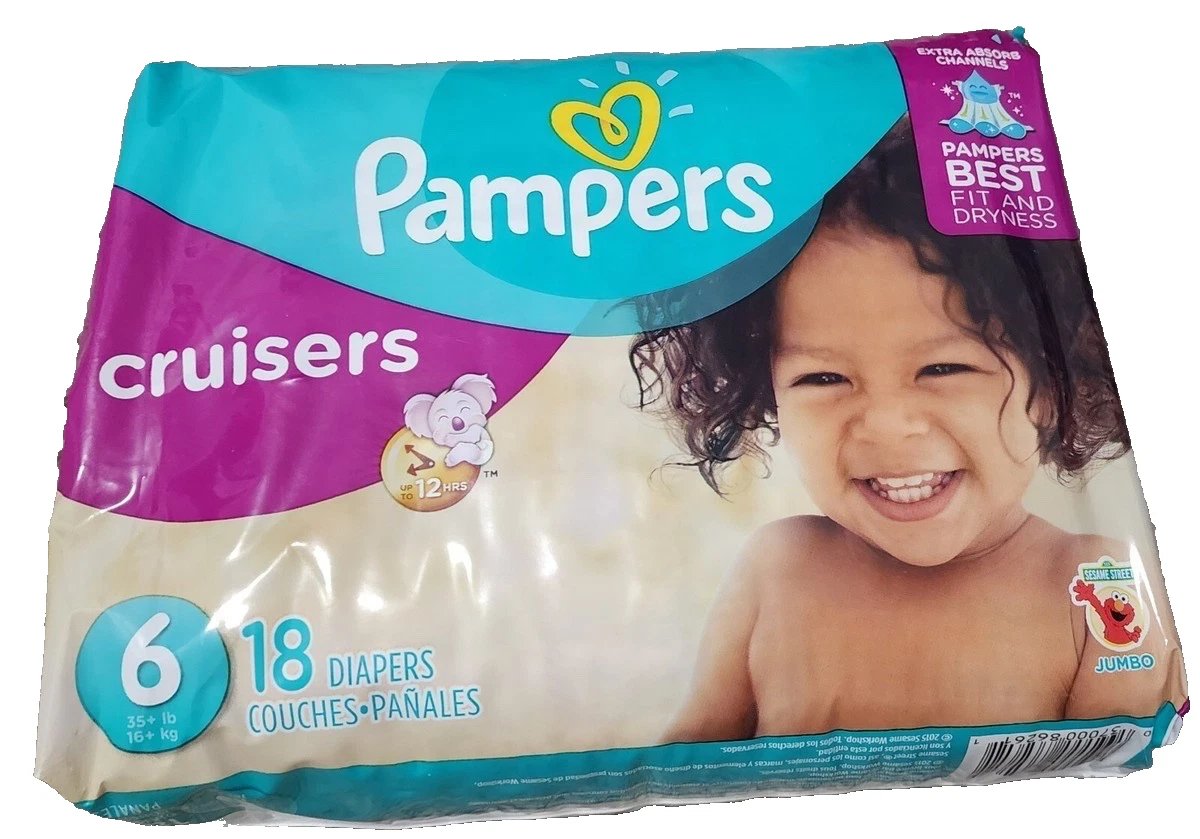 Pampers Cruisers Size 6 Sesame Street 18ct Vintage Rare