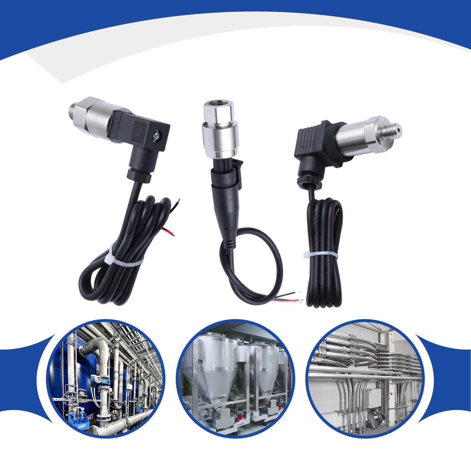 Stainless Steel Pressure Transducer with Cable, Oil Fuel Pressure Transducer