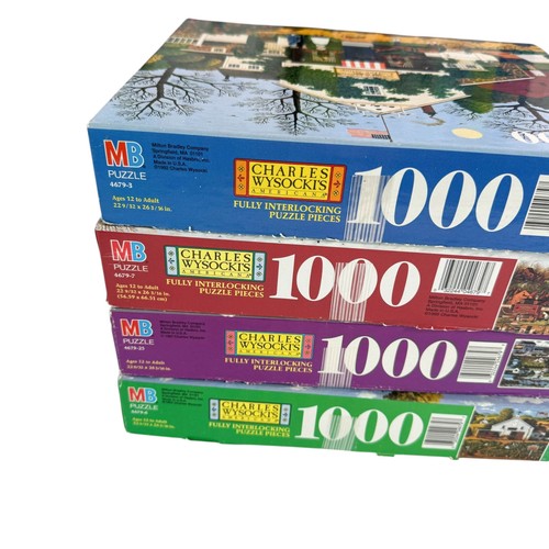 Lot 4 Milton Bradley Wysocki 1000 Pcs Vtg Catchin Bugs Birdies Puzzles As Is - Picture 7 of 11