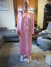 Vintage Retro Pink Floral Christian Dior Robe - Gown Zip Up