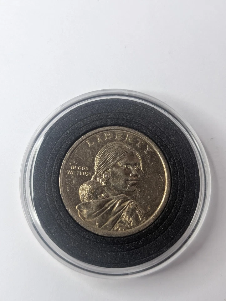 Dólar P Sacagawea 2009 - Tres hermanas nativas americanas - borde marca de ceca - círculo Foto 2 de 4