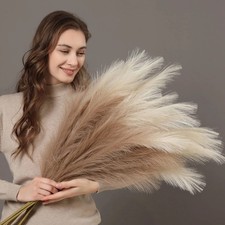 Black Faux Pampas Grass 120cm – Tall Artificial Fluffy Stems | 3–20 Bundle Decor