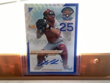 Easton Carmichael Auto /75 2025 Panini Prospect Edition Blue Wave Prizm Pirates