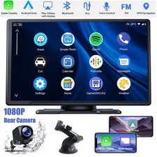 9 inch Portable Car Stereo Wireless Apple Carplay Android Auto GPS Backup Camera