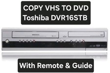 Toshiba VHS DVD Recorder Copy VHS to DVD with Remote & Set Up Guide DVR16