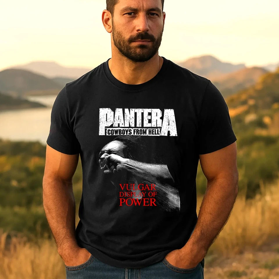 Camiseta Pantera Vulgar Display of Power - Camiseta Cowboys From Hell Metal Band Foto 2 de 4