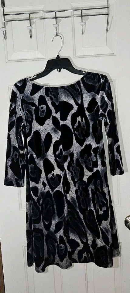 Lbisse Mini Dress Vintage Y2K Velvet Animal Print A-line Whimsigoth Fairy Sz M Foto 4 de 4