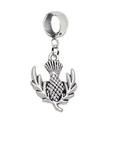 TESH25 Scottish Thistle Silver tone charm bail 5mm Hole add Bracelet necklace