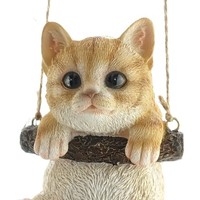Esschert Design Schaukelndes Katzenbaby Ruby Rot - Polyresin