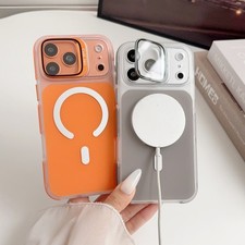 Funda para iPhone 13 14 15 16 17 Pro Max Air Slim Mate Mag Safe con Soporte para Cámara