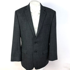 Calvin Klein 40R MINT 100 Wool Two Button Blazer Sport Coat Jacket Gray