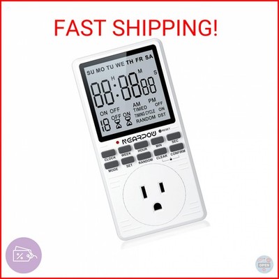 Outlet Timer, NEARPOW Multifunctional Programmable Timer with Countdown and 7-Da