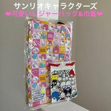 Sanrio Hello Kitty My Melody Leisure Bag Drawstring Purse 15.7x19x0.8 polypropyl