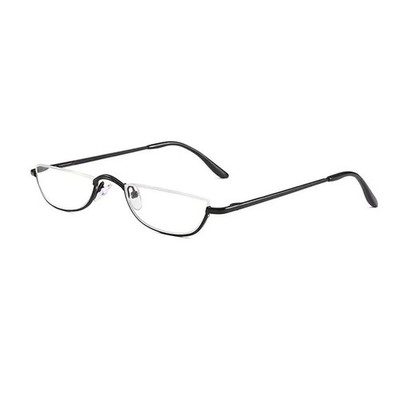 +1.00~+4.0 Unisex Reading Glasses Spring Hinge Metal Half Moon Reading Glasses U