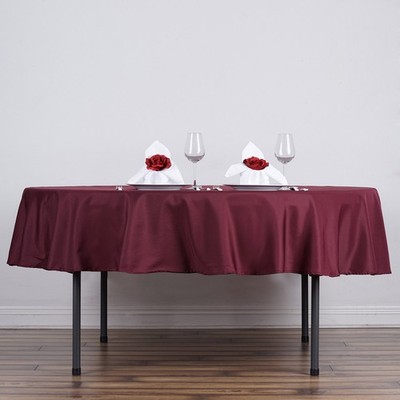 Burgundy ROUND 70'' POLYESTER TABLECLOTH Wedding Catering Kitchen Linens Ceremony