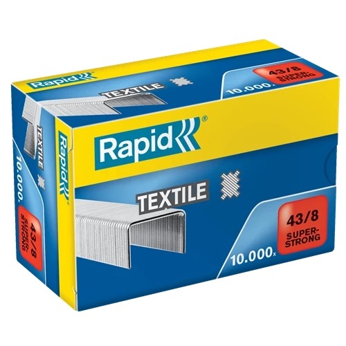 Rapid 43/8mm Super Strong Textile Staples, up to 14 Sheets, 10000 Pieces | Use with Rapid K1 Pliers, Galvanised Wire, 24872300 - Image 3