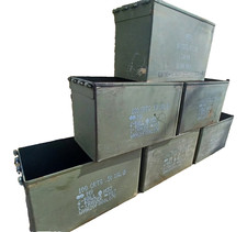 6x Munitionskiste ohne Deckel Gr.2 Blechdose;Blechkasten; Metallbox, Magazinbox