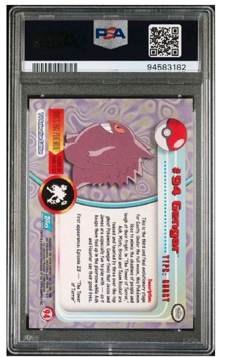 2000 Topps Pokemon TV Animation Series 2 #94 GENGAR PSA 7 - Picture 3 of 4