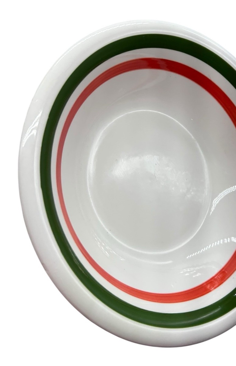 LA Primula S.R.L. White W/ Green & Orange Pasta Bowl Made in Italy