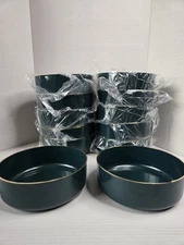 12 Event Centerpiece Dish Bowl Hunter Green Gold Round Floral DIY Wedding Design