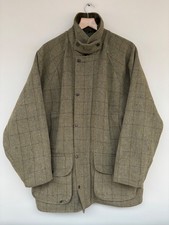 Saddle Shooting Tweed Coat Jacket Mens XL Medium Green 60% Wool Hunting