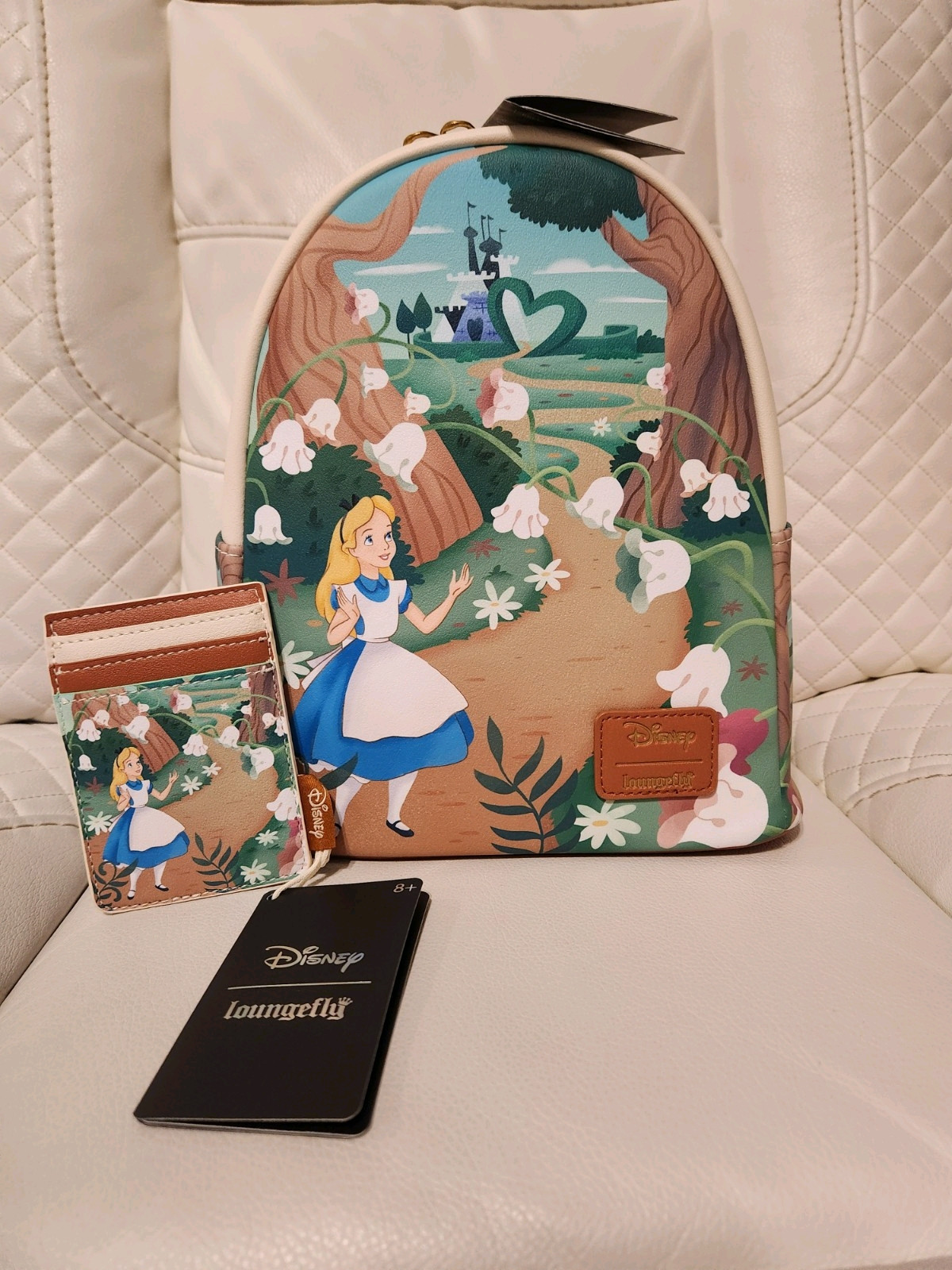Loungefly Disney Alice In Wonderland Flower Walkway Mini Backpack Cardholder Set