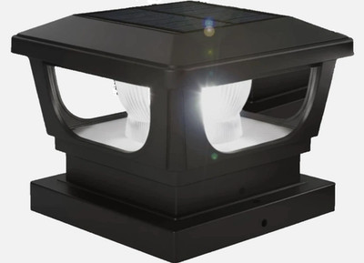 Brighticonic Solar Charging Post Cap LED Light Easy Install 6000K (1 Pack)