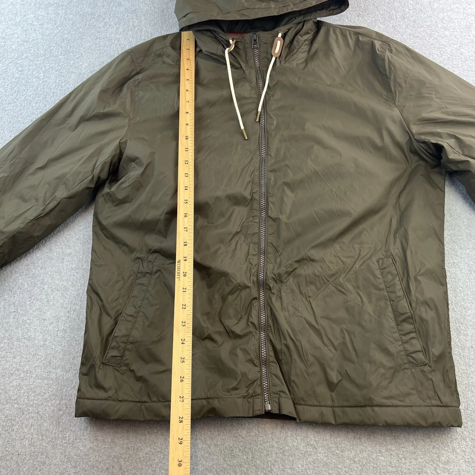 Lucky Brand Jacket Mens Large Green Hooded Full Zip Windbreaker Lightweight Coat - Image 3 of 4