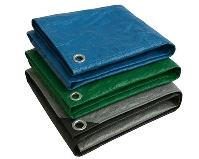 PIONEER Gewebeplane mit Ösen 260g/m² Abdeckplane Wasserdicht Gartenplane Holzplane