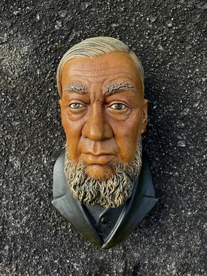 einer von 12 Bossons ''Paul Kruger'' Kreidegeschirr Köpfe/Masken/Figur 